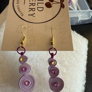 Purple and Gold Earrings